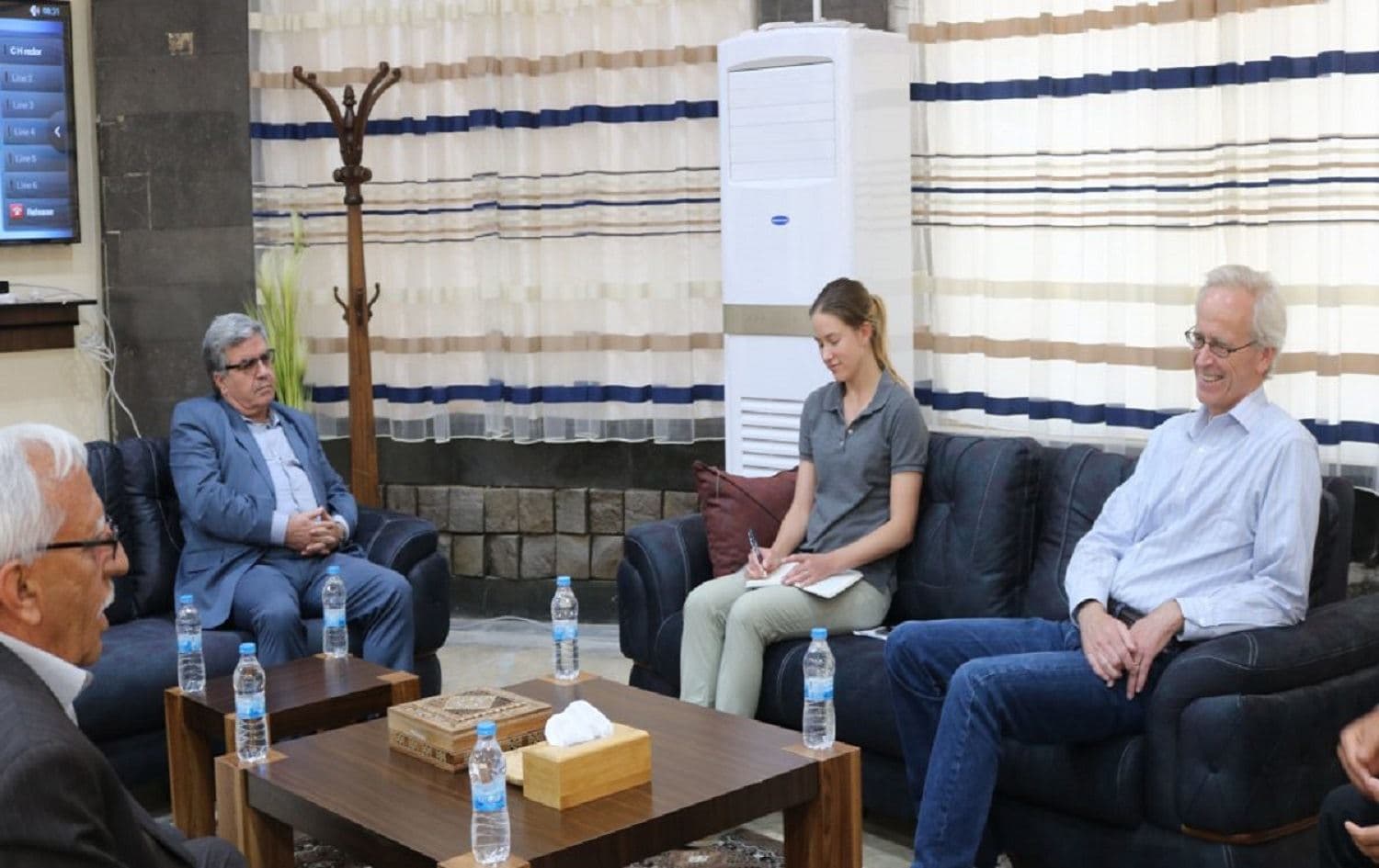 William Roebuck, the top US diplomat in northern Syria, at meeting with Kurdish party leaders. Photo: SDF Press