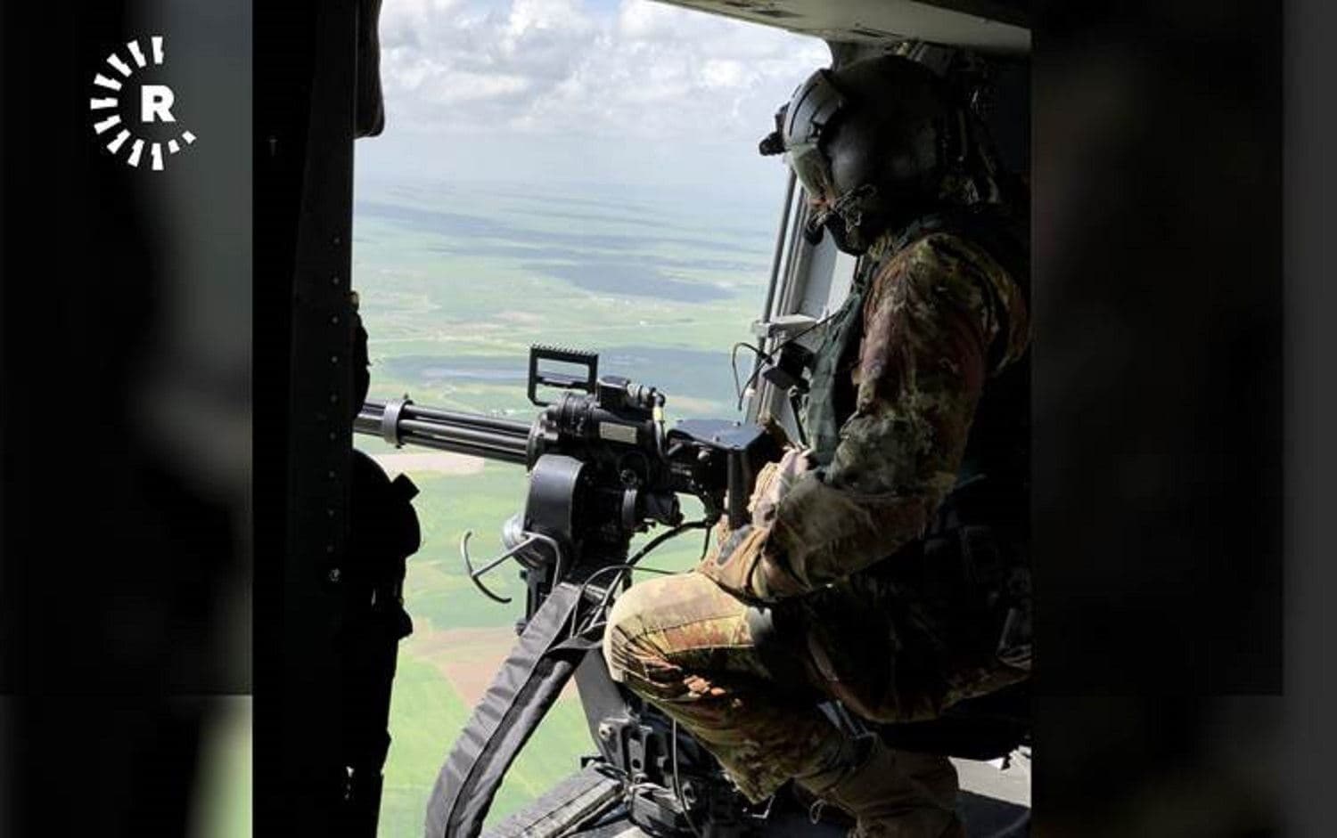 File photo of coalition members in helicopter from April 2020. Photo: Fazel Hawramy/ Rudaw