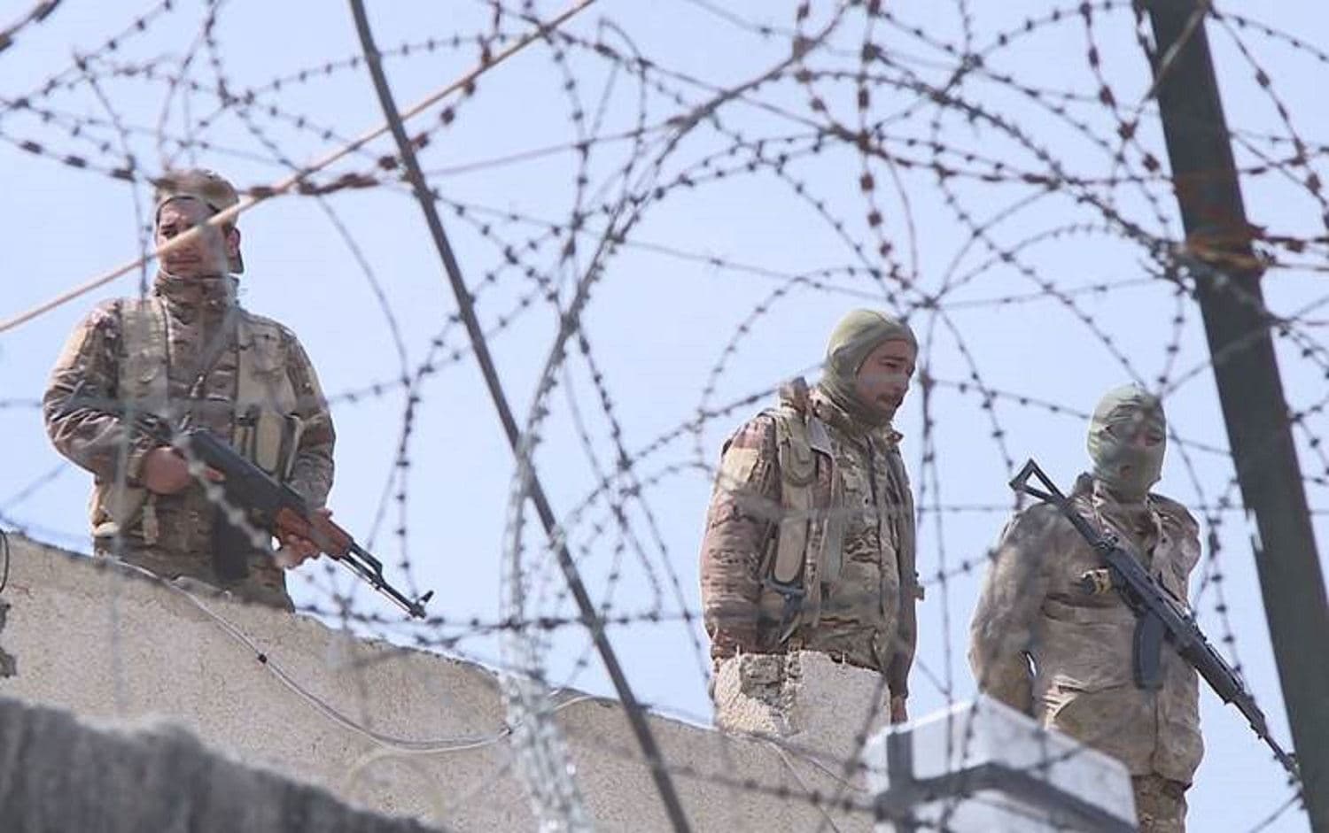 SDF forces at Sanaa prison on March 31, 2019. Photo:Rudaw