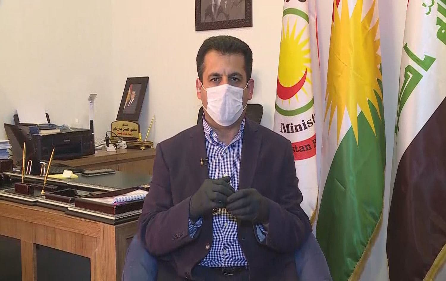 Health Minister Dr Saman Barzanji speaking to Rudaw on Monday. Photo: Rudaw