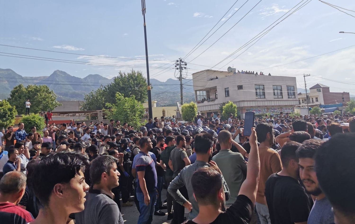 A demonstration against Turkish airstrikes in Shildaze, Duhok province on June 20, 2020. Photo: Rudaw