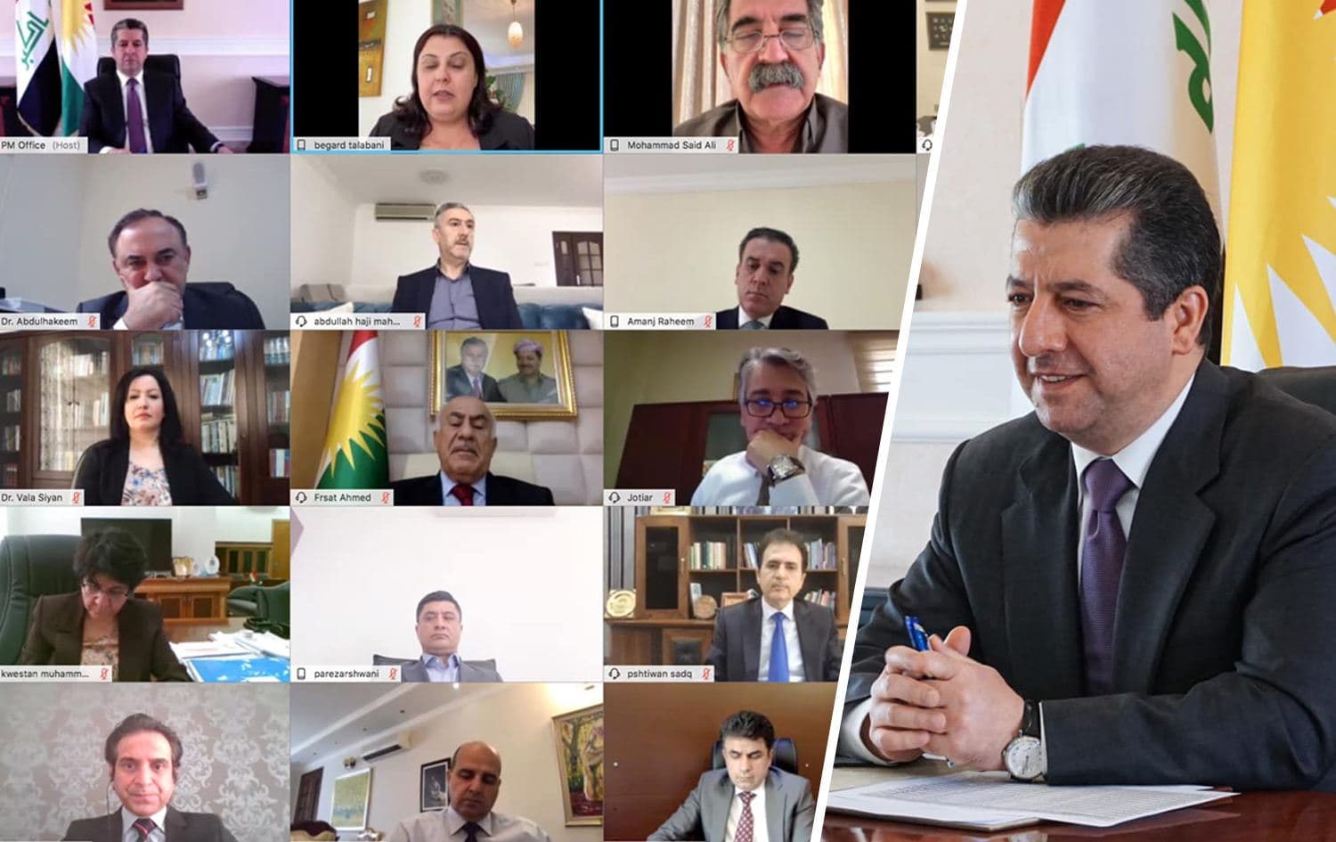 کۆبوونەوەی ئەنجوومەنی وەزیرانی هەرێمی کوردستان بەشێوەی ئۆنلاین