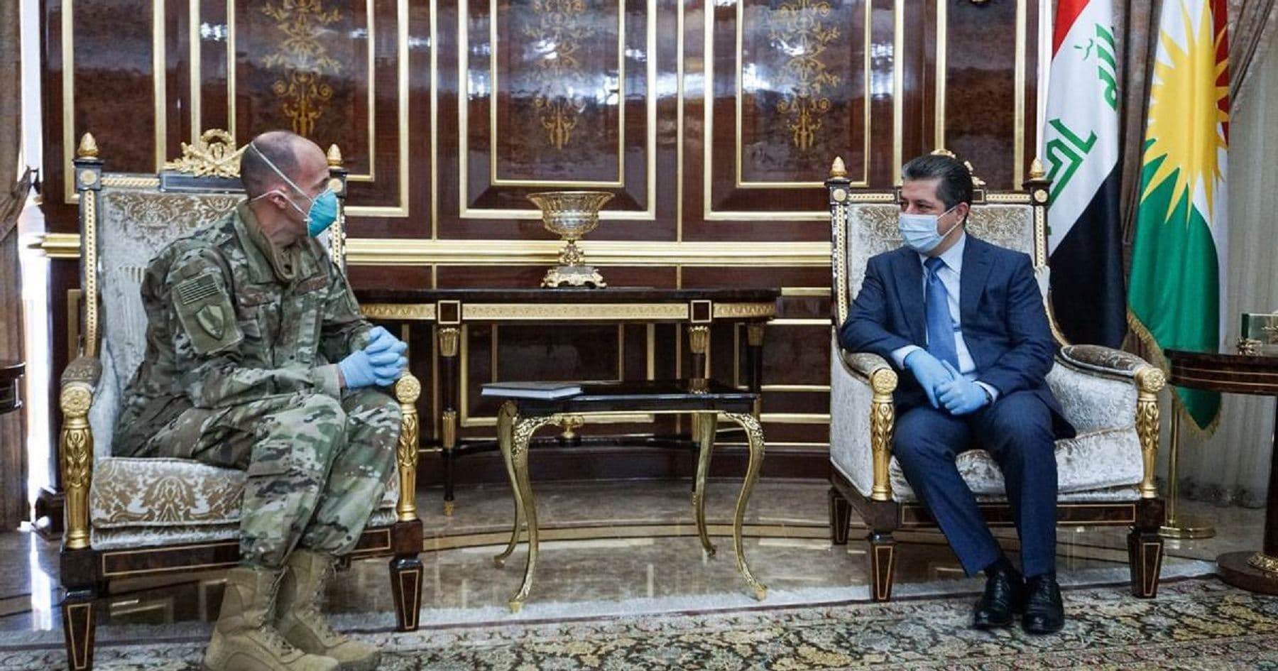 KRG PM Barzani meets with Ernest Tucket in Erbil on June 23, 2020. Photo: KRG