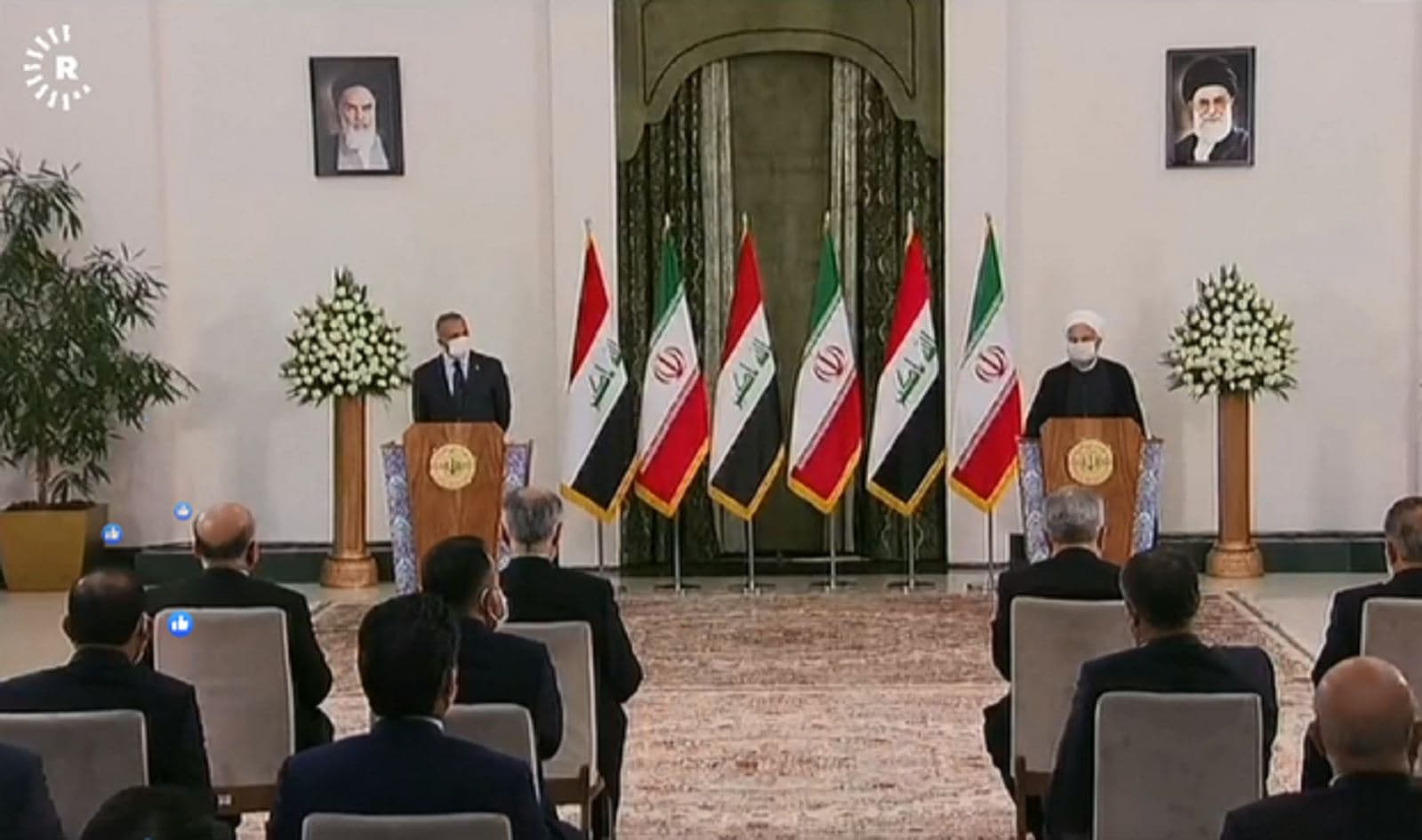 Kadhimi and Rouhani met in Tehran on Tuesday. Photo: Rudaw TV
