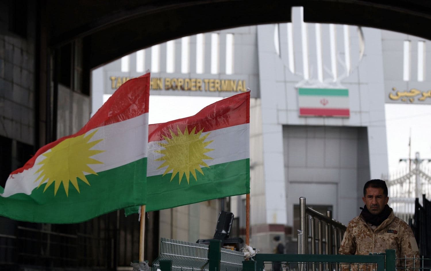 A security guard is seen at the Iran-Kurdistan Region Haji Omran border crossing on Jan 3, 2018. File photo: AFP