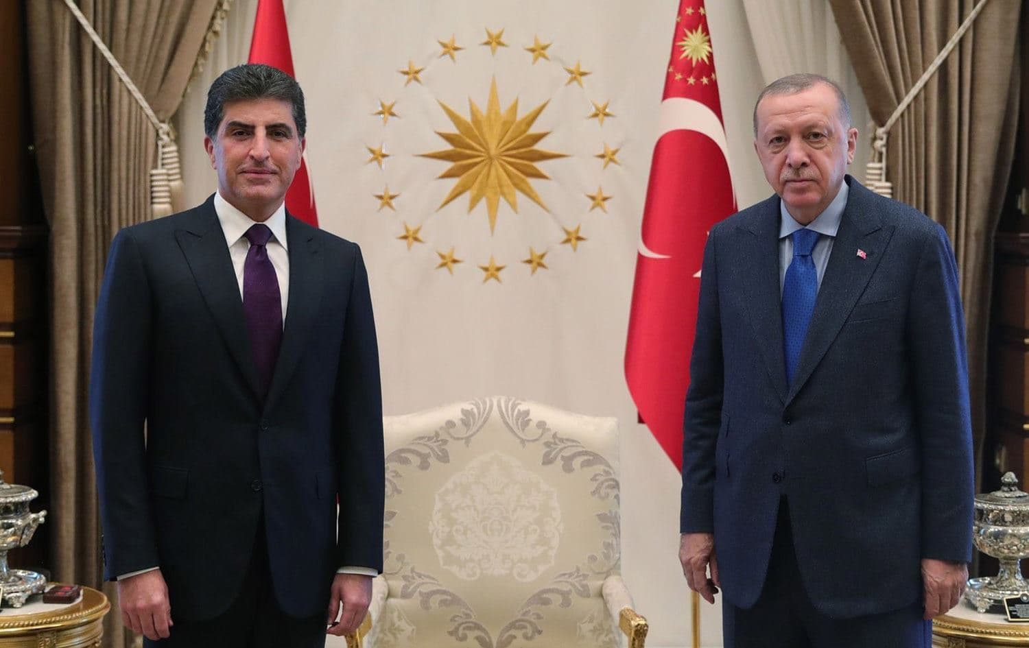 Kurdistan Region President Nechirvan Barzani met Turkish President Recep Tayyip Erdogan in Ankara on September 4, 2020. Photo: Anadolu Agency