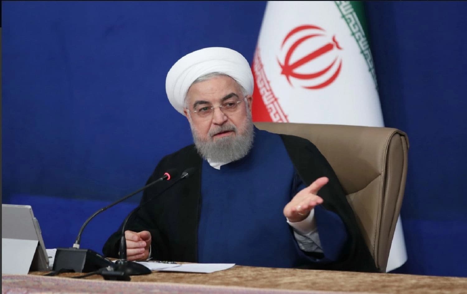 Iranian President Hassan Rouhani during a cabinet meeting in Tehran on September 30, 2020. Photo: Dolat.com