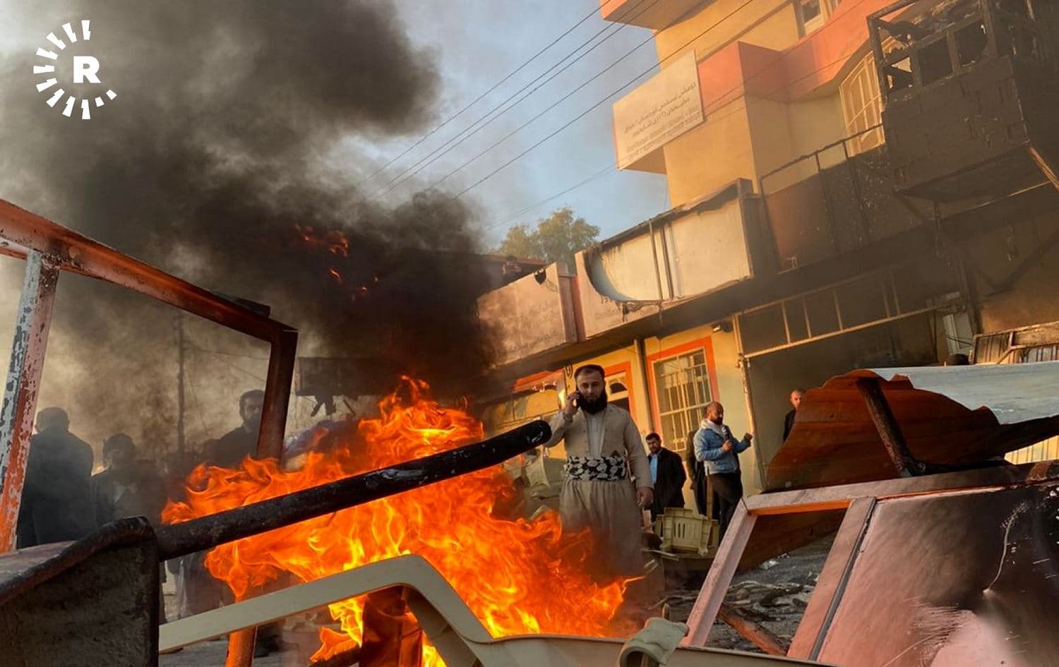 Fires burn in Saidsadiq, Sulaimani province on December 7, 2020. Photo:Harem Ali/Rudaw