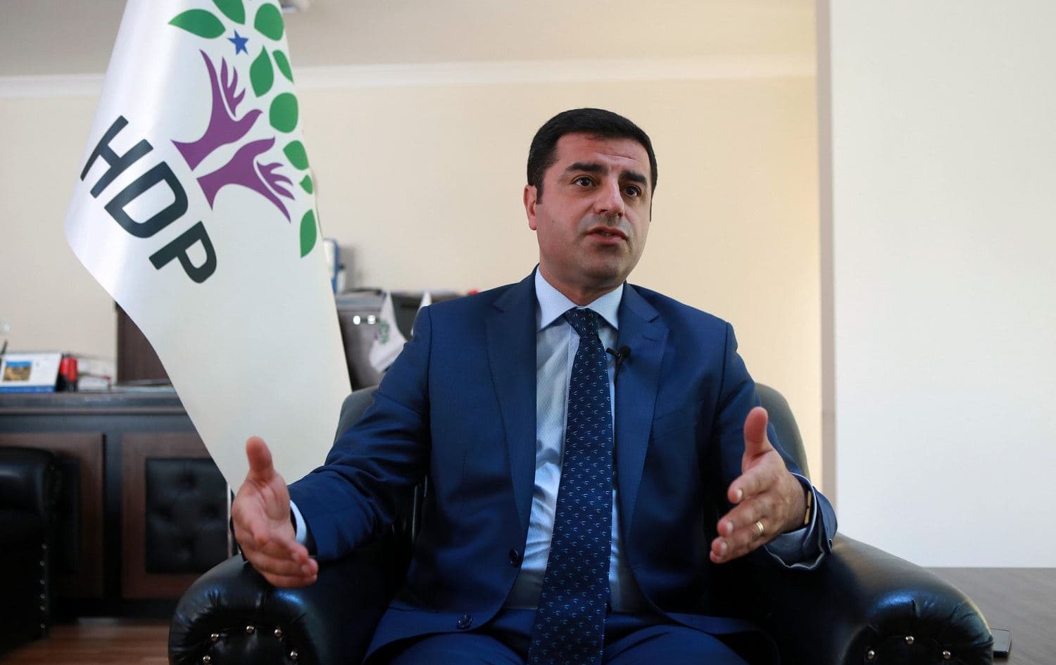 Co-leader of the pro-Kurdish People's Democratic Party (HDP) Selahattin Demirtas speaks during an interview in Ankara on July 22, 2016. Photo: Adem Altan/ AFP