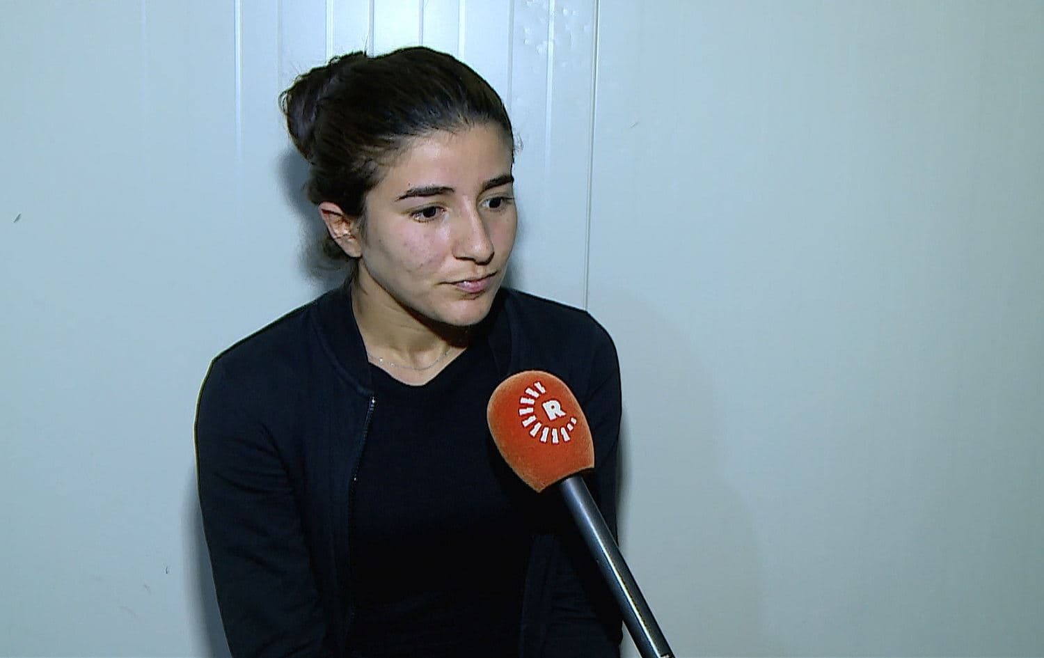 Yazidi IDP Shirin Ibrahim, 20, speaks to Rudaw on December 24, 2020. Photo: Rudaw