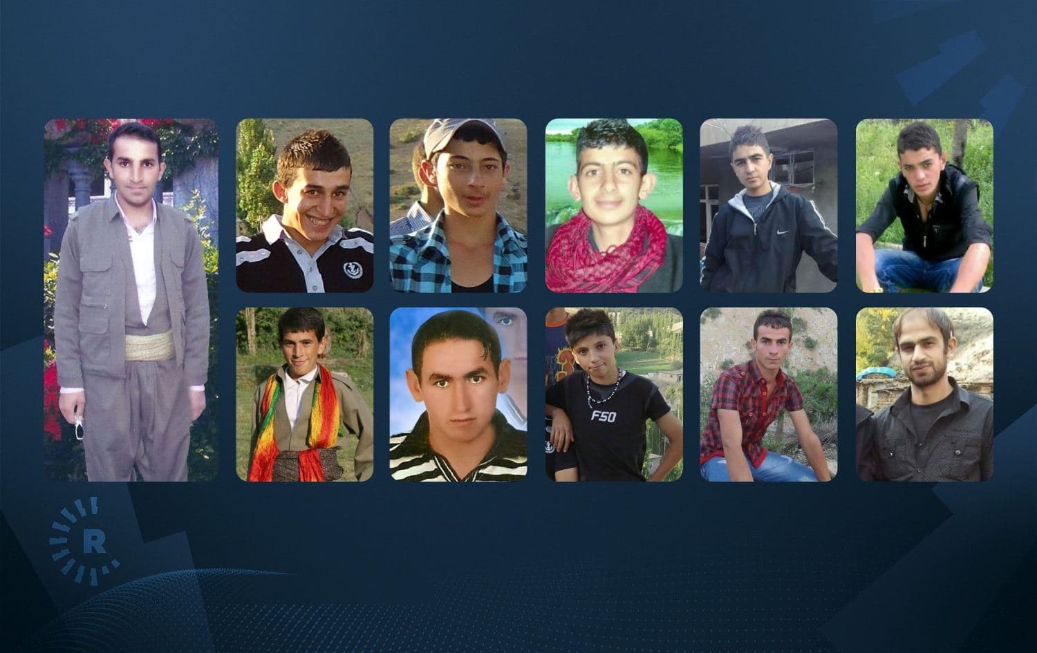 Ferhat Encu's family members who were killed in the massacre. Photos: submitted, graphic: Mehmed Alsafar/Rudaw