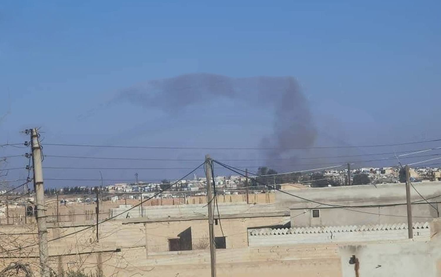 Image of a clash in Ain Issa published by the Syrian Observatory for Human Rights (SOHR) on January 4, 2021.