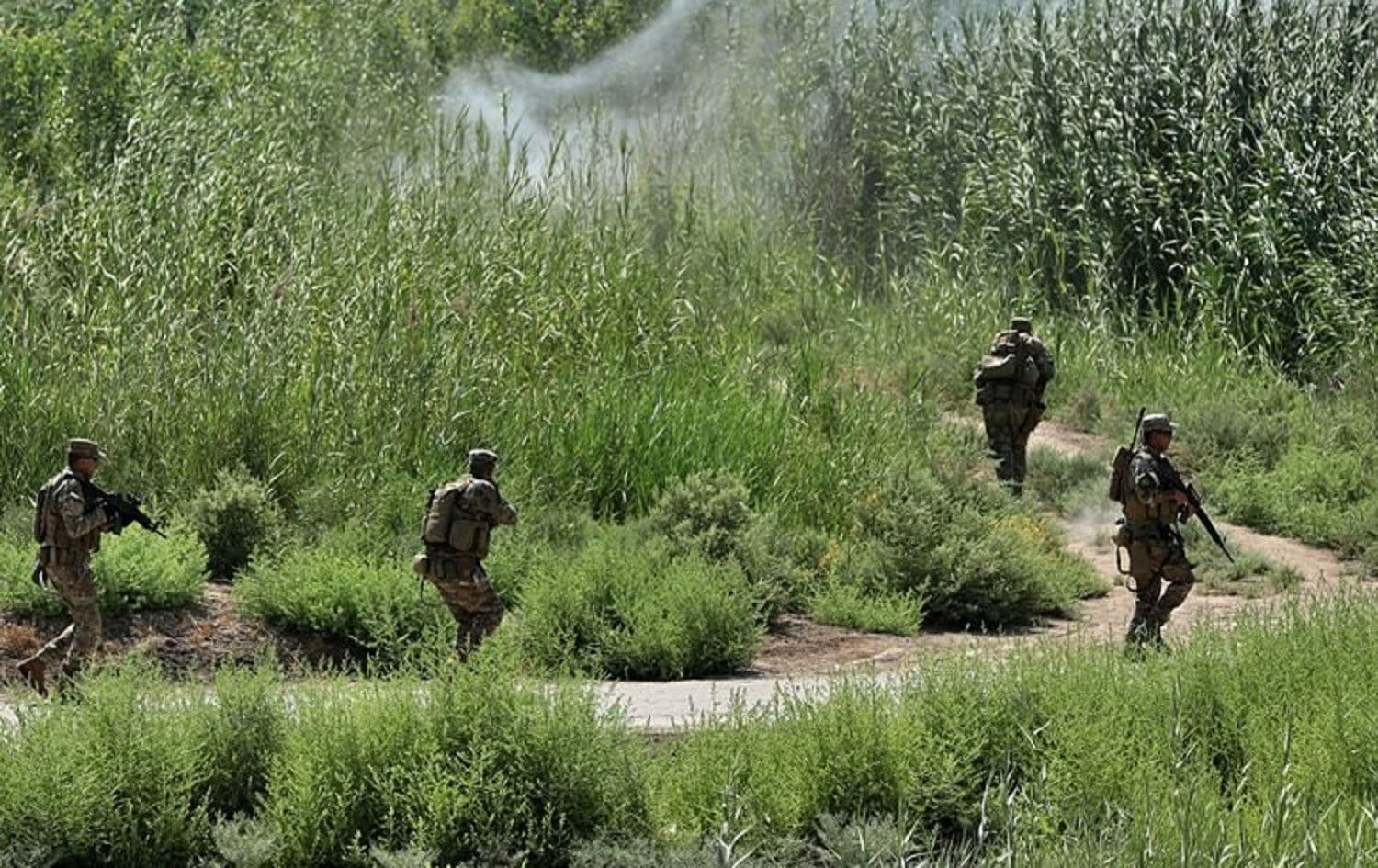 Iraqi security forces detonate an explosive device during a search operation in Taramiyah on , July 23, 2019. Photo: Hadi Mizban / AP