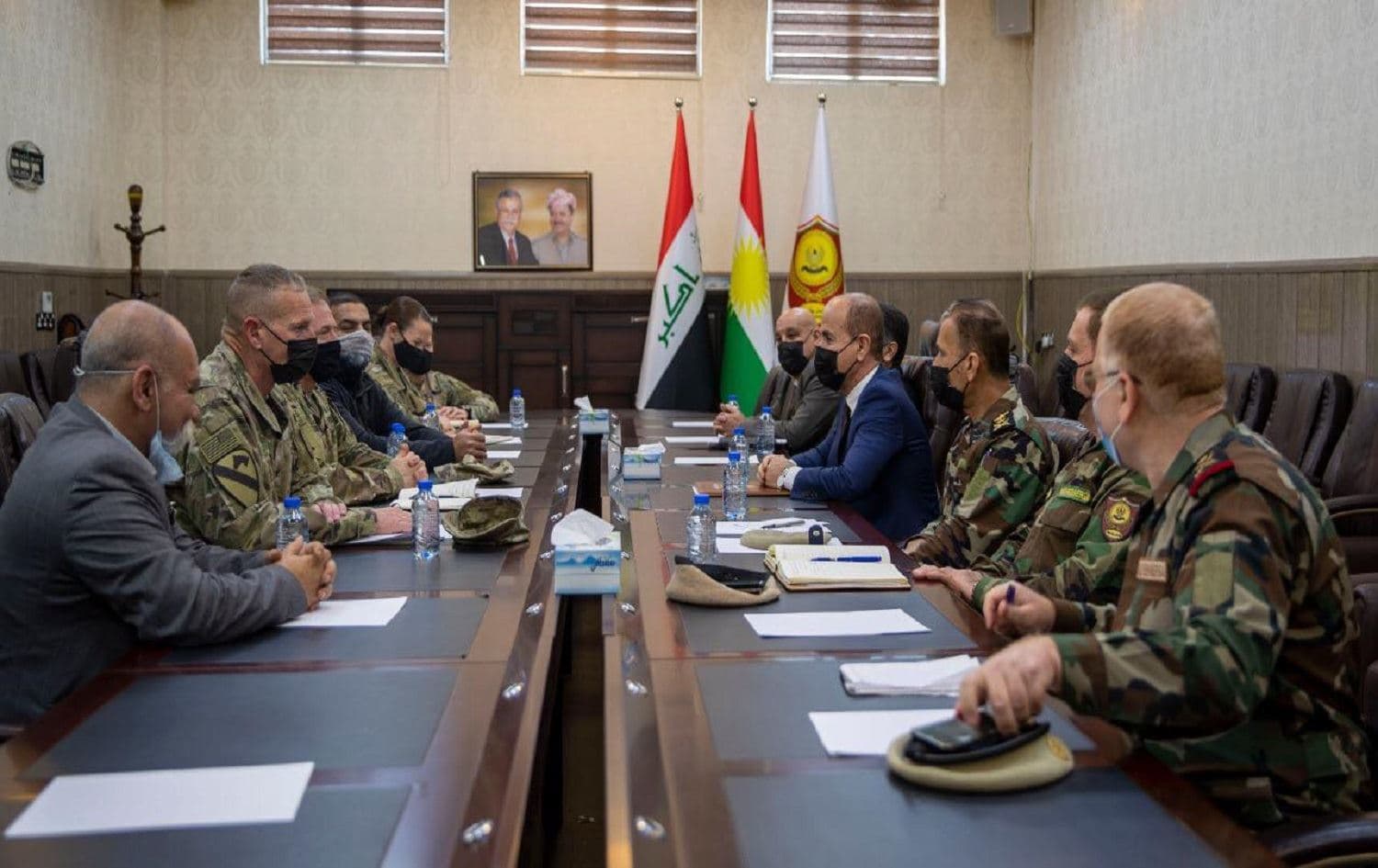 Ministry of Peshmerga representatives meet with US officials in Erbil on February 23, 2020. Photo: Ministry of Peshmerga