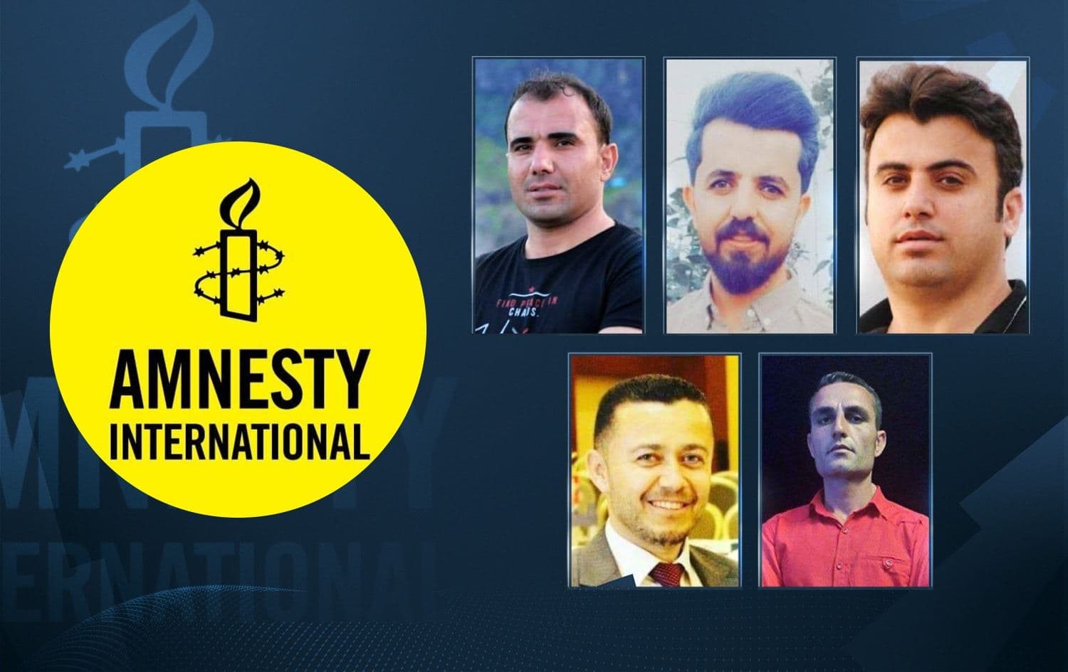 Sherwan Sherwani, Shvan Saeed, Ayaz Karam, Hariwan Issa and Gudar Zebari were sentenced to six years in prison by an Erbil court on February 17. Photos: social media