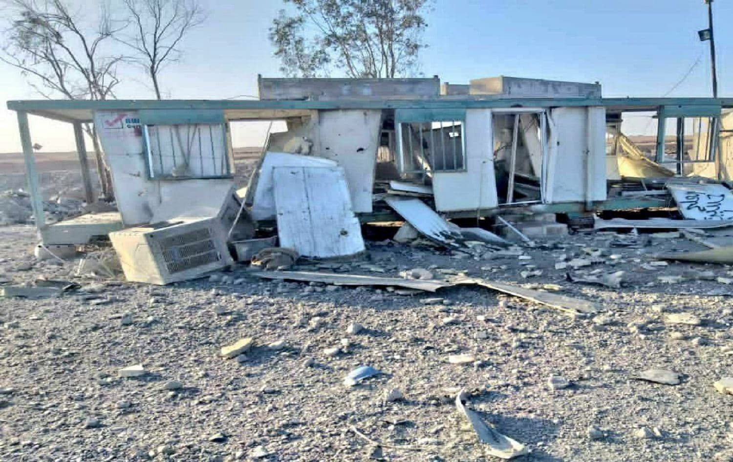 The site of a US airstrike on PMF militias in Syria on February 25, 2021. Photo via PMF telegram channels