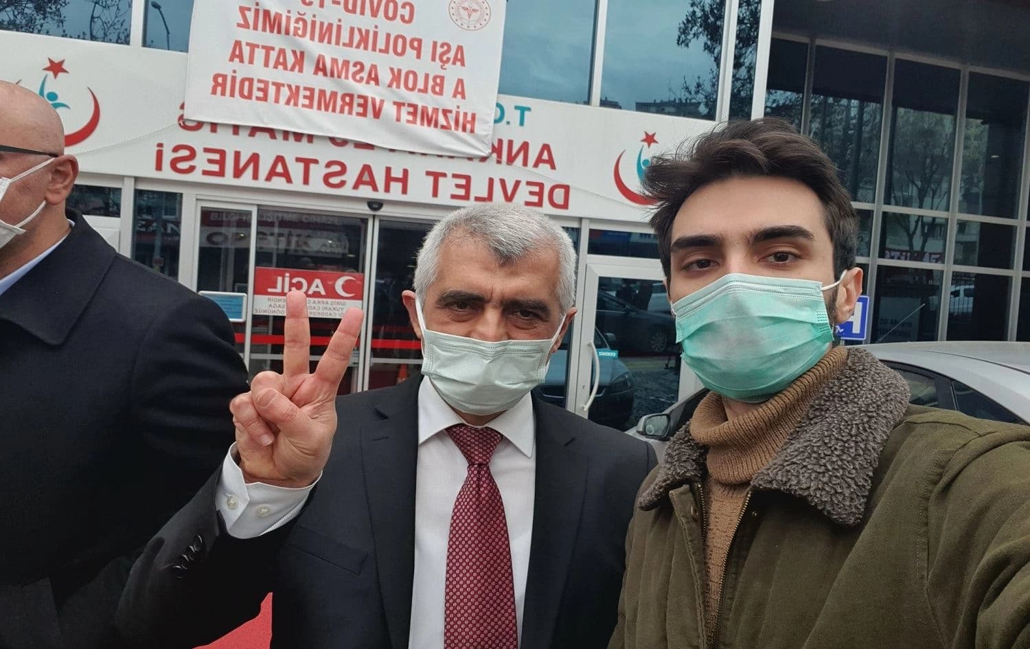 MP Omer Faruk Gergerlioglu (left) after his arrest. Photo: social media