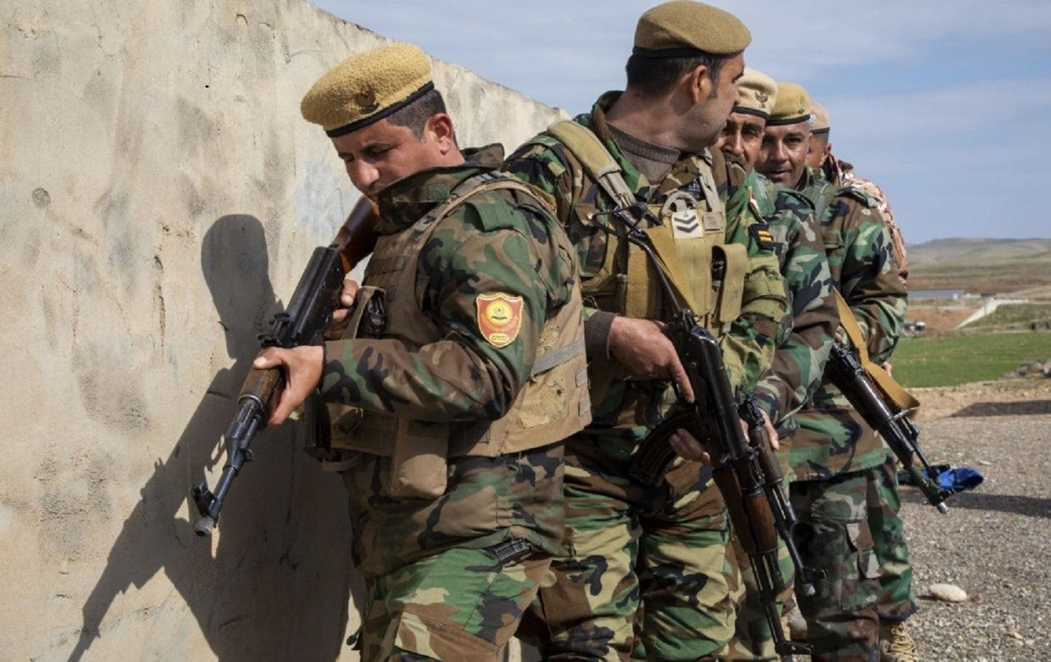 Peshmerga fighters at the Bnaslawa Training Center in the Kurdistan Region on Feb 26, 2020. Photo: Operation Inherent Resolve
