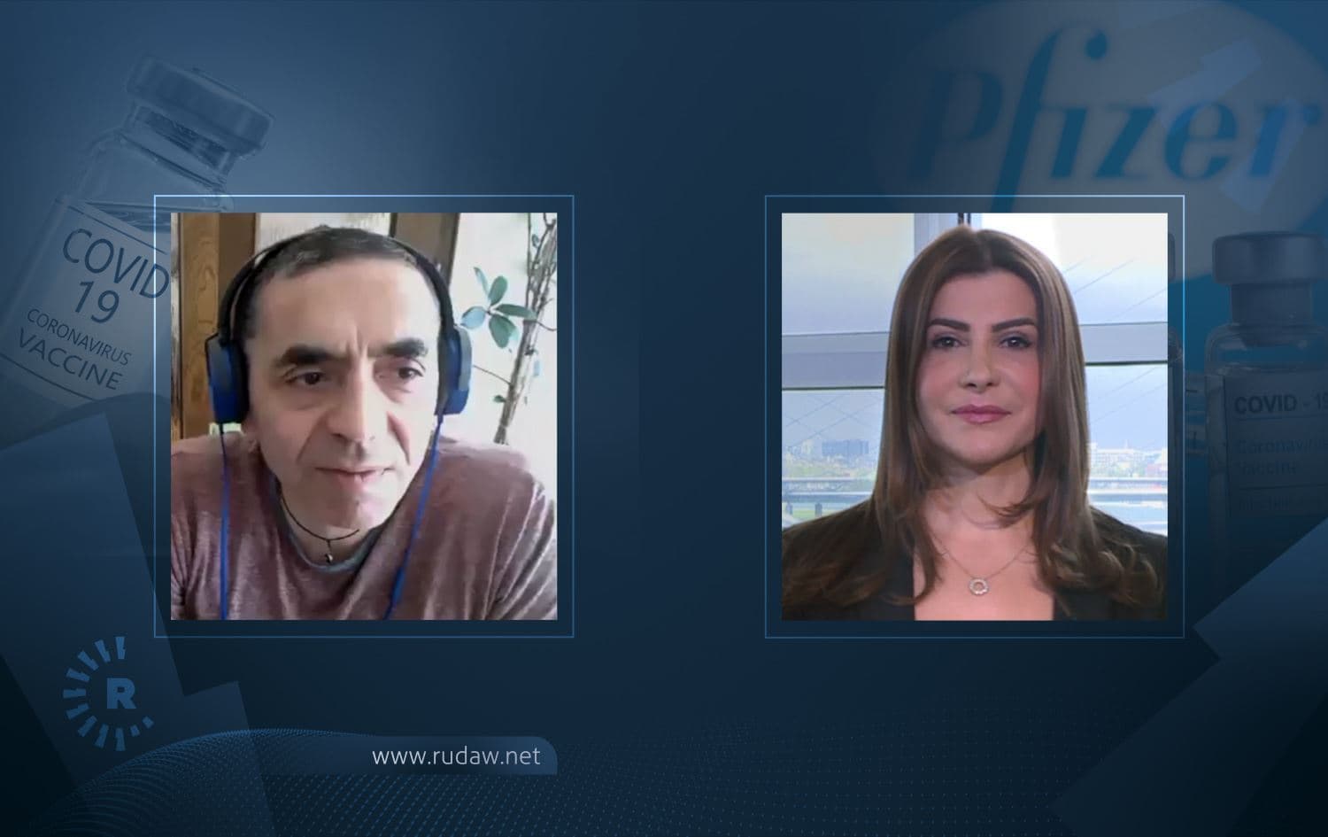 BioNTech CEO Ugur Sahin spoke to Rudaw's Alla Shahly on May 5, 2021.