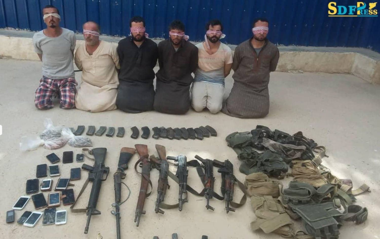 ISIS suspects arrested by Syrian Democratic Forces. Photo: Handout/SDF Press