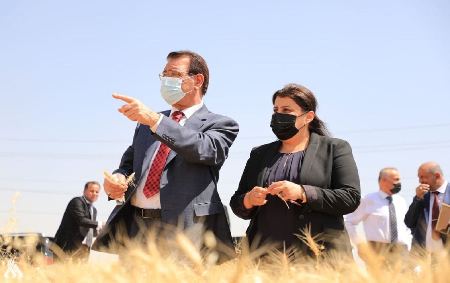 The Iraqi and Kurdish agriculture ministers meet on May 31, 2021. Photo: INA