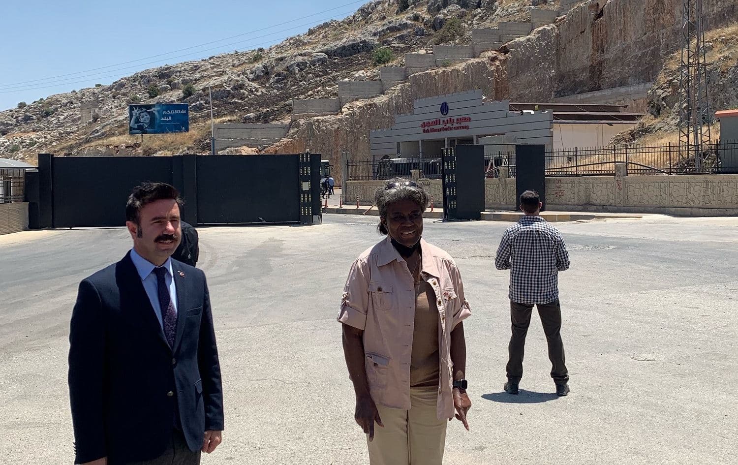 US Ambassador to the United Nations Linda Thomas-Greenfield (centre) visited the Bab al-Hawa crossing on the Turkey-Syria border on June 3, 2021. Photo: Ambassador Thomas-Greenfield/Twitter