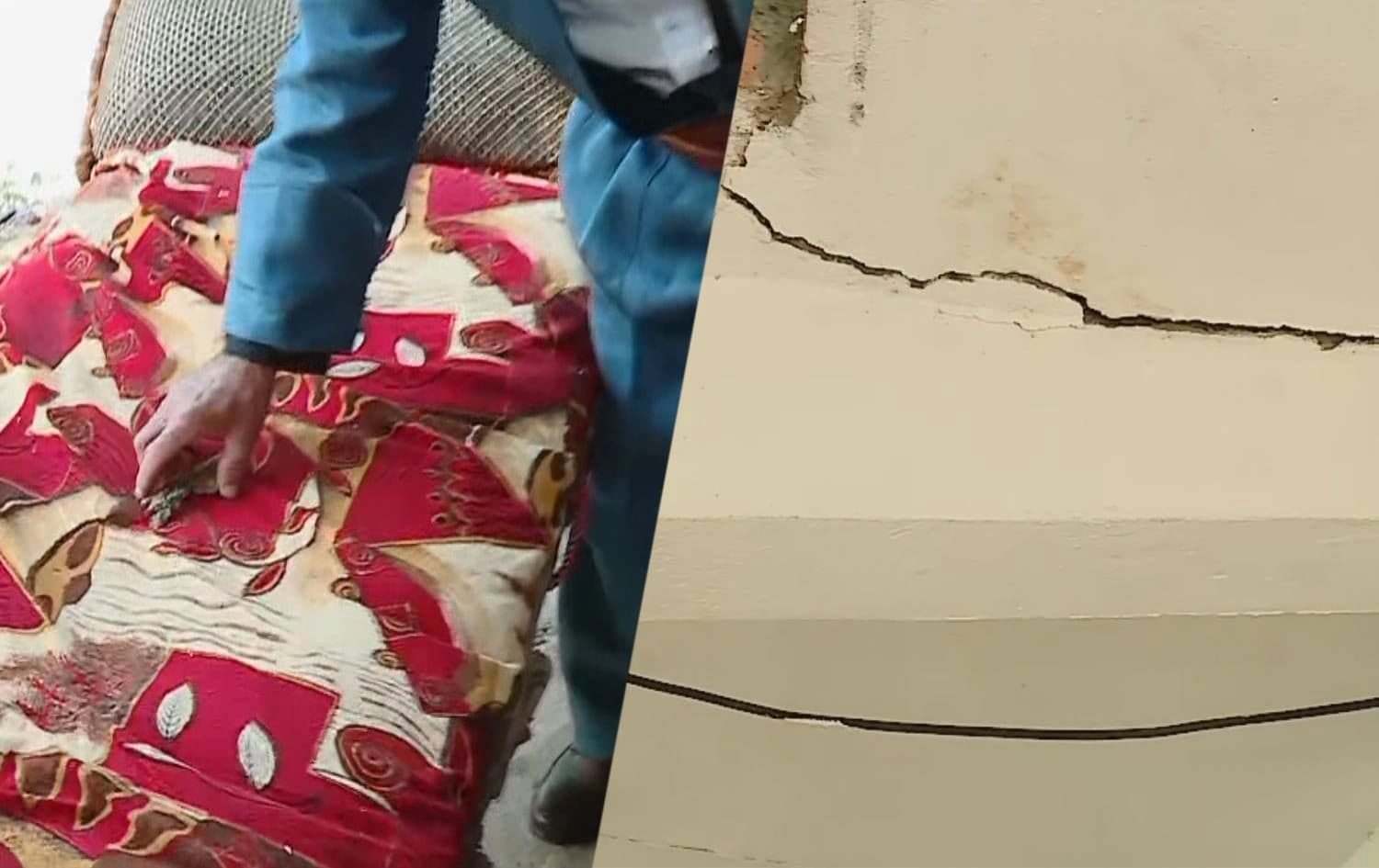 A piece of shrapnel from a Turkish bombardment hit a bed outside Abdullah's house on June 29, 2021. Photo: Rudaw