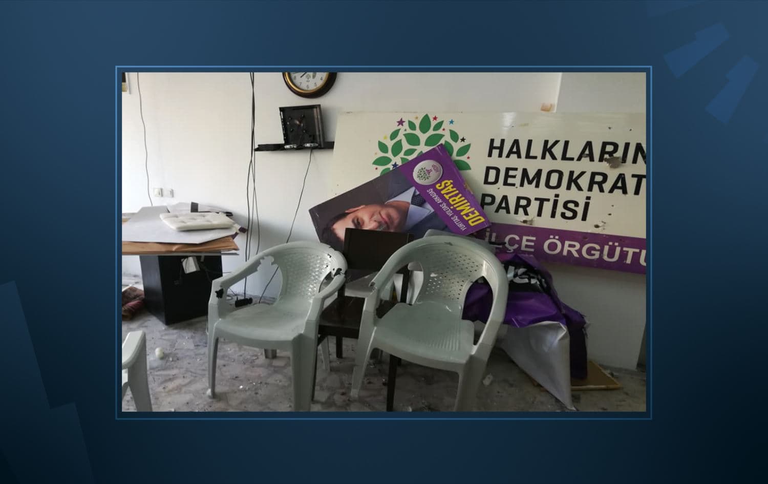The aftermath of the attack on Wednesday morning. Photo: HDP Marmaris/Facebook