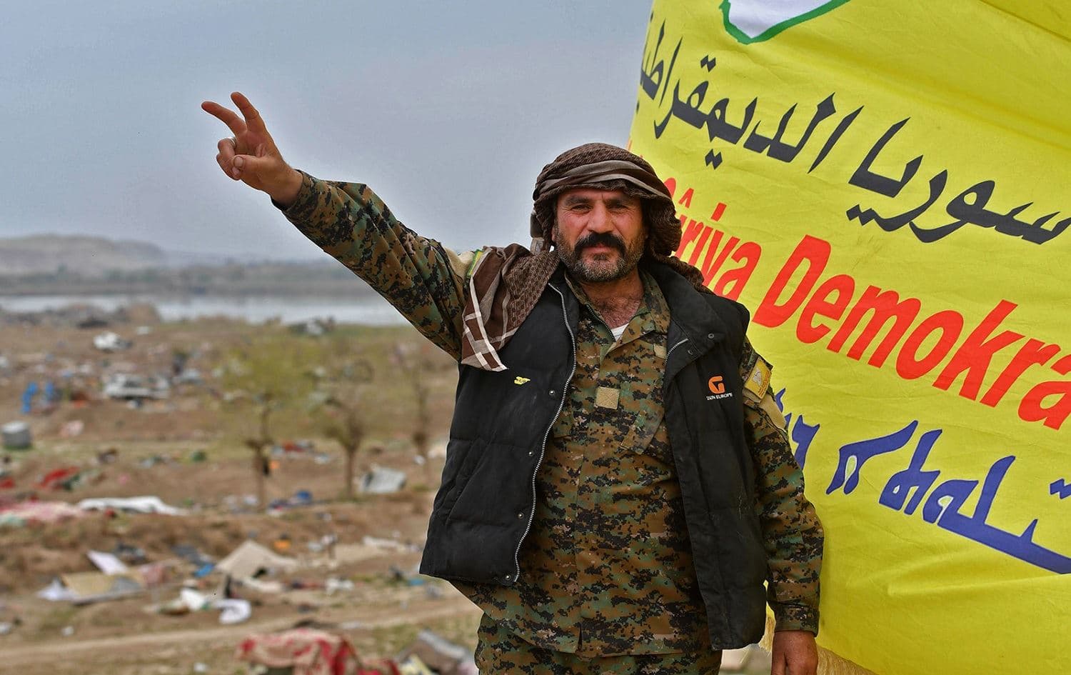 A member of the SDF in Baghouz following its liberation in March 2019. Photo: AFP