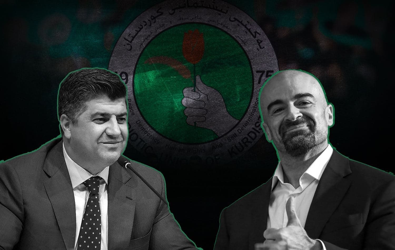 Lahur Talabany (left) and Bafel Talabani (right) previously co-chaired the PUK. Graphic: Sarkawt Mohammed/Rudaw