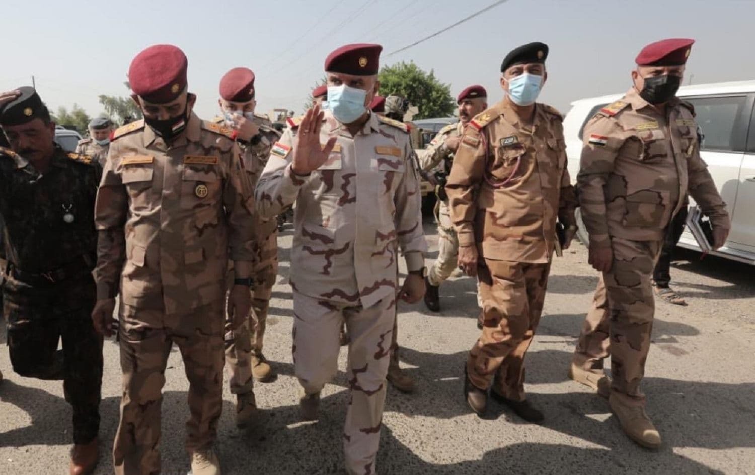 Lt. Gen. Abdul Amir al-Shammari, deputy commander of Iraqi Joint Operations, arrives in Salahaddin province, the site of a deadly attack on a funeral, on July 31, 2021. Photo: handout/Security Media Cell