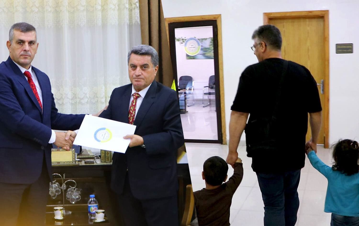 The Palestinian Consulate in Erbil received two orphaned ISIS children from Palestine on Wednesday, August 11, 2021. Photo: Abdulkarim Omar/Twitter
