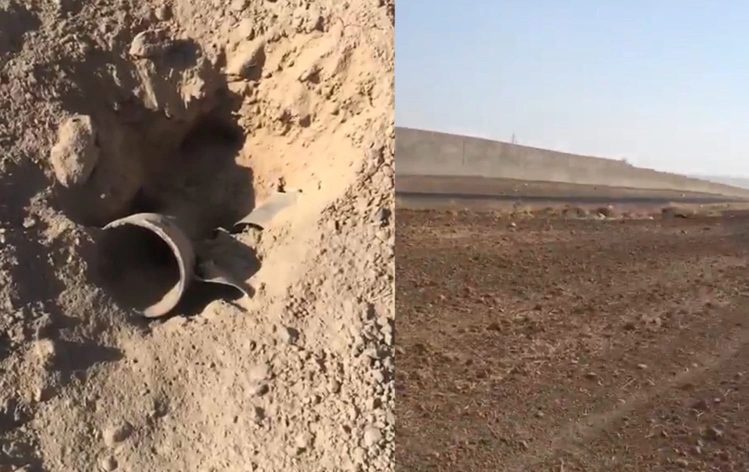 A number of mortars landed in a rural area of Erbil province on August 24, 2021. Photo: submitted video footage