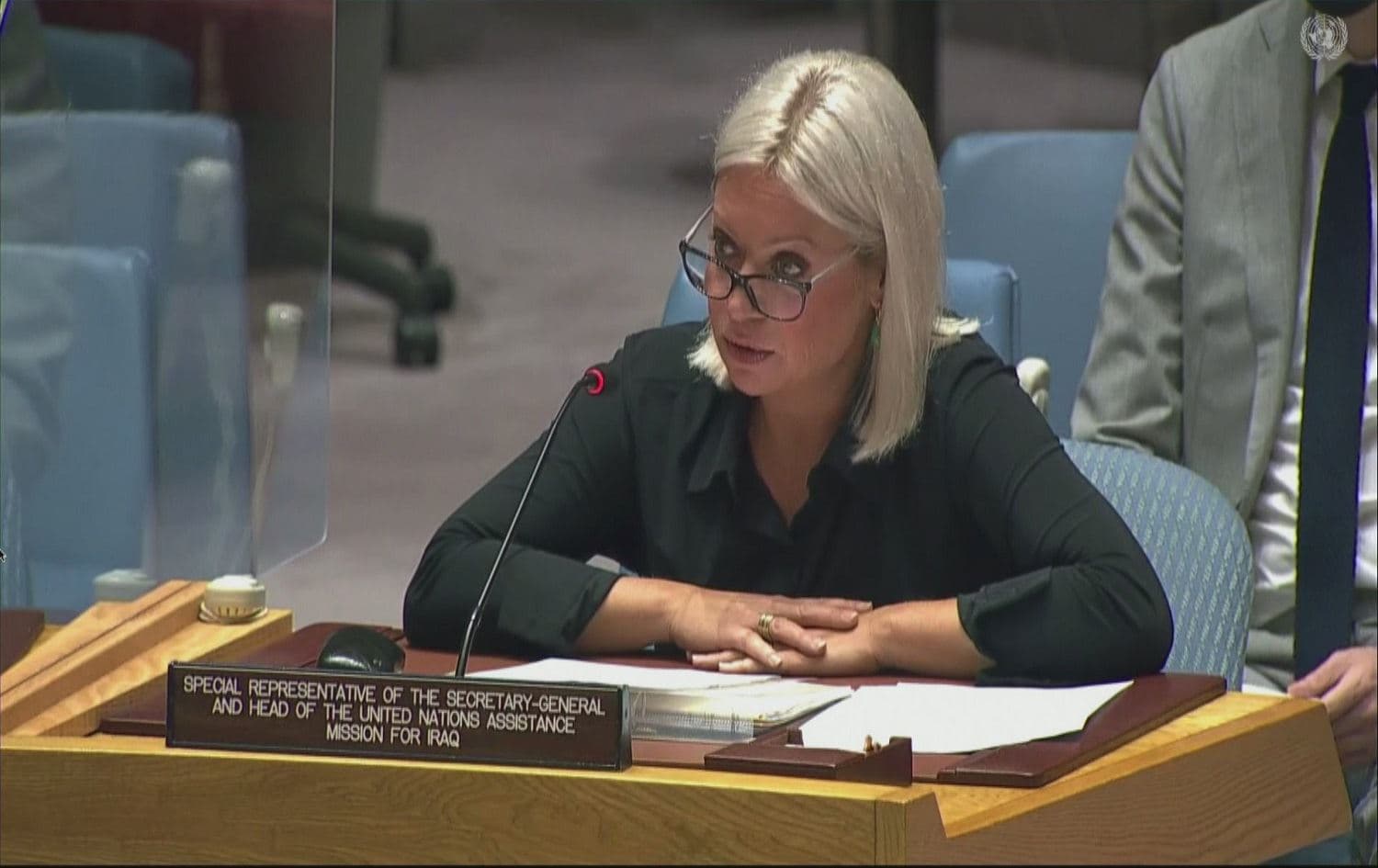 UNAMI chief Jeanine Hennis-Plasschaert speaking to the UN Security Council on August 25, 2021. Photo: screenshot/UN TV