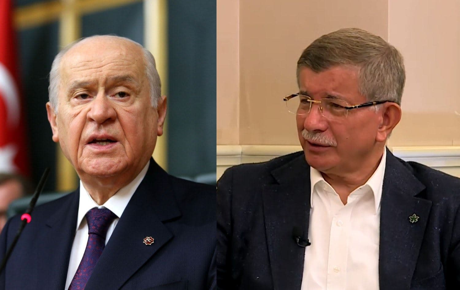 MHP lideri Bahçeli ile Gelecek Partisi lideri Ahmet Davutoğlu