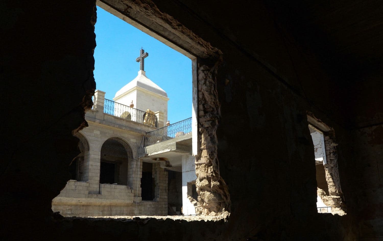 A partial view of the Syriac Christian church of Mar Tuma in Iraq's second city of Mosul, in the northern Nineveh province. Photo: AFP