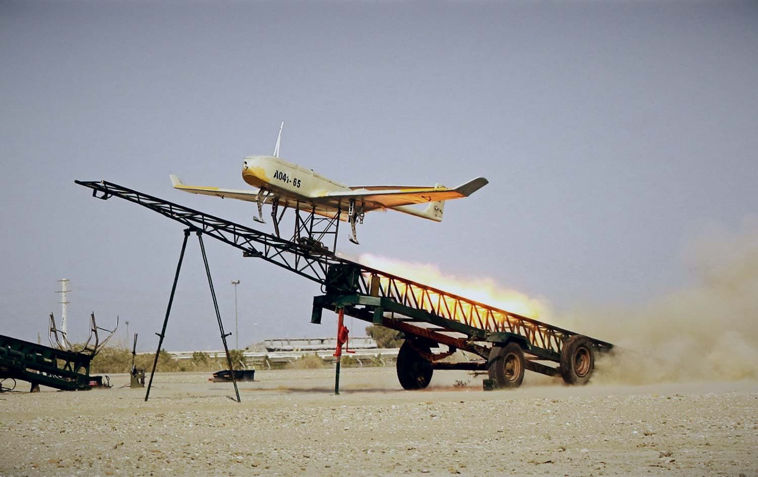 An Iran-made drone is launched during a military drill in Jask port, southern Iran on December 25, 2014. Photo: AP