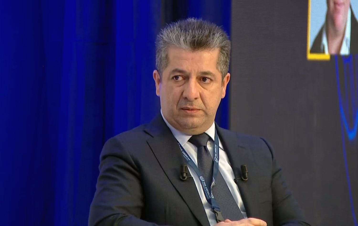 Kurdistan Region's PM Masrour Barzani at MEPS on November 16, 2021. Photo: Rudaw / screenshot