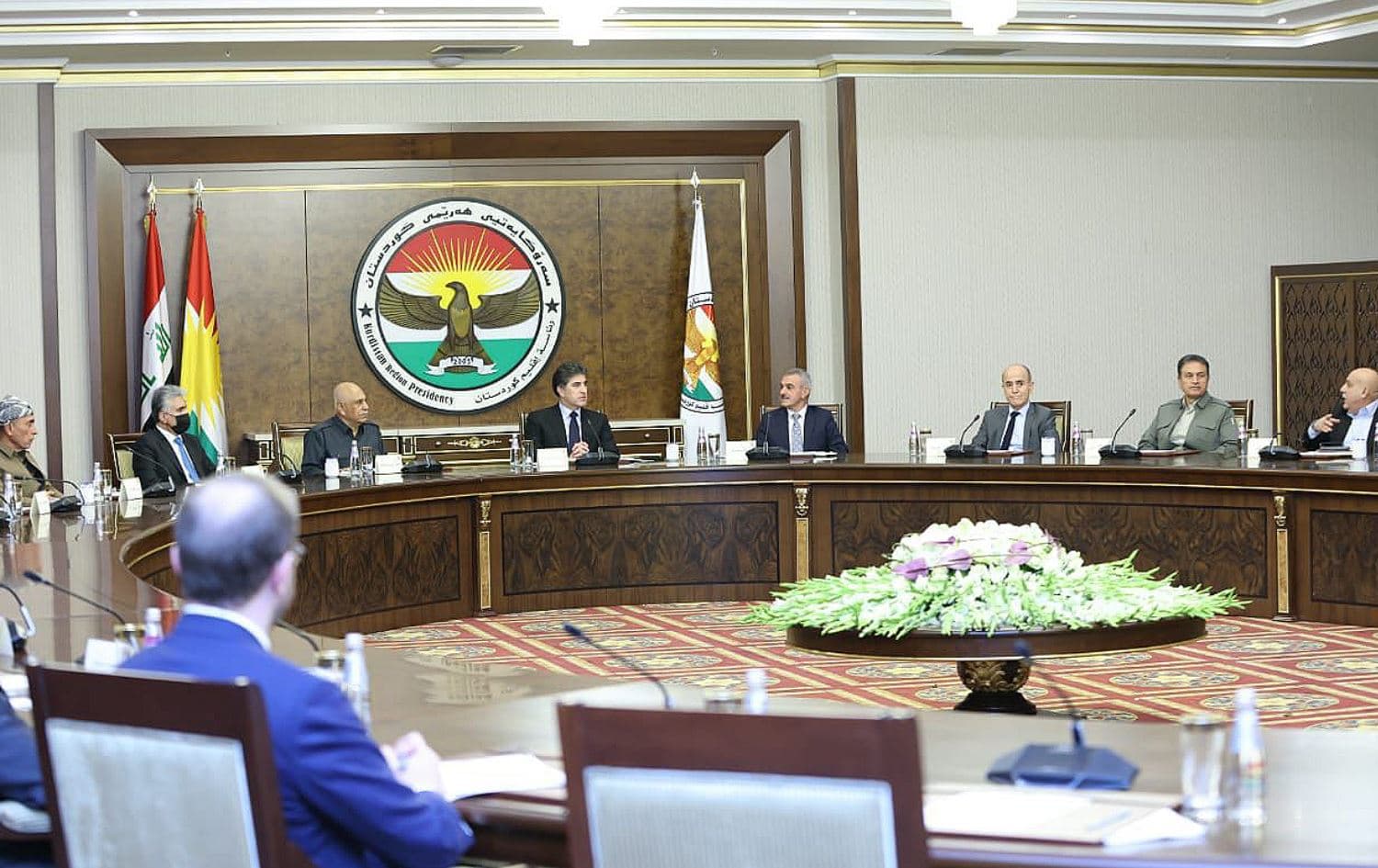 Kurdistan Region President holds a security meeting with Peshmerga officials on December 6, 2021. Photo: Kurdistan Region Presidency