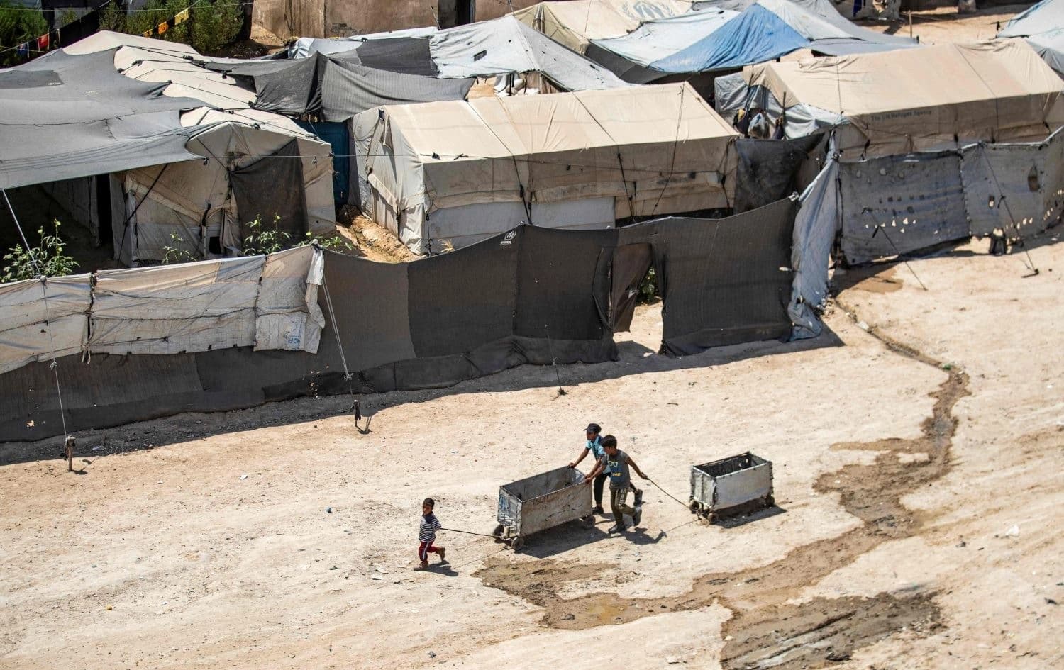 Children playing at the Kurdish-run al-Hol camp on August 2, 2021. Photo: AFP