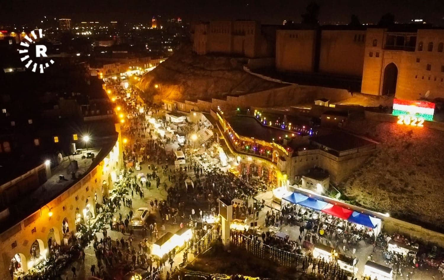 People celebrate New Year in Erbil. Date: December 31, 2021. Photo: Rudaw