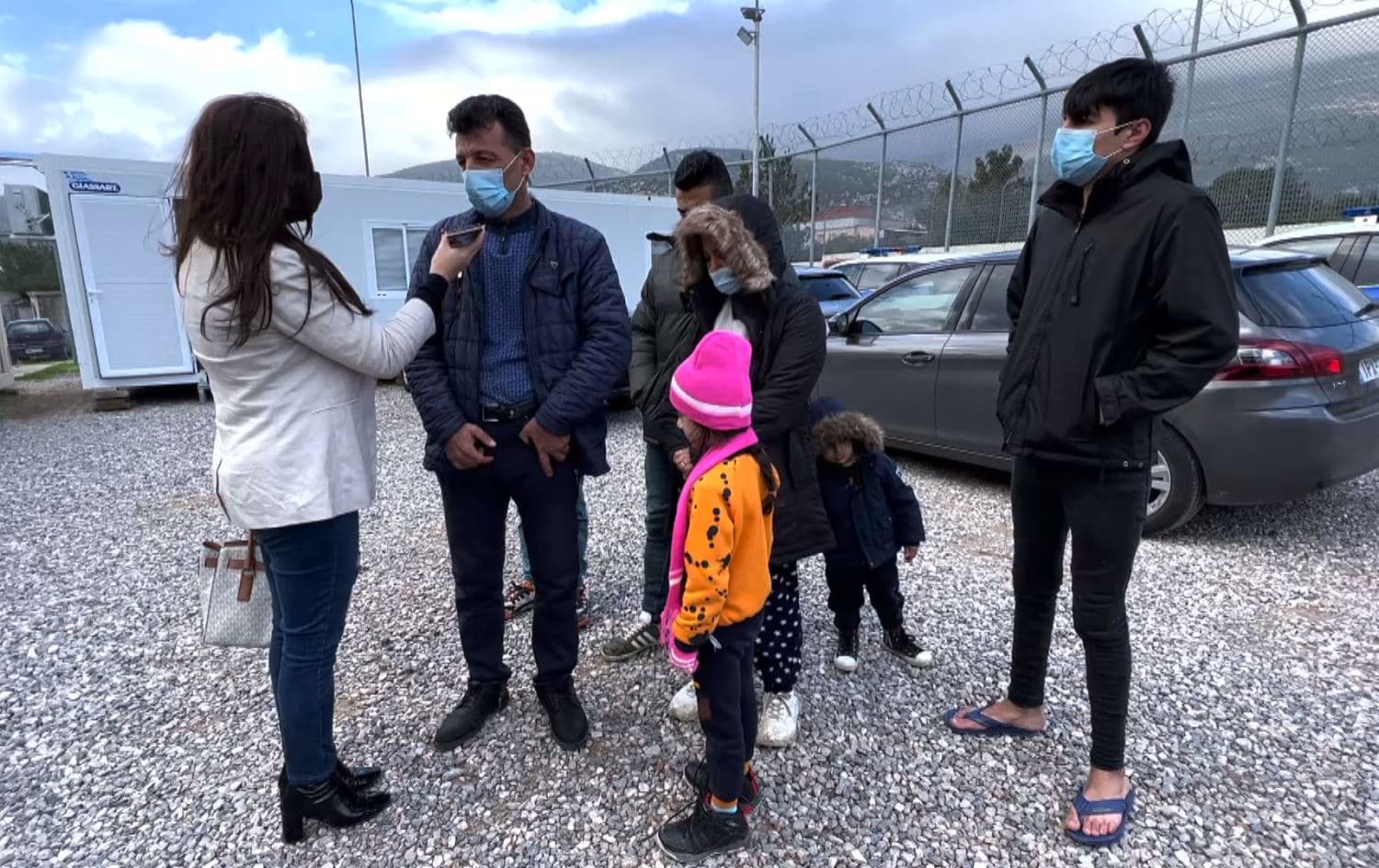 Kurdish migrants trapped in Greek camp speak to Rudaw’s Alla Shahly on December 30, 2021. Photo: Rudaw