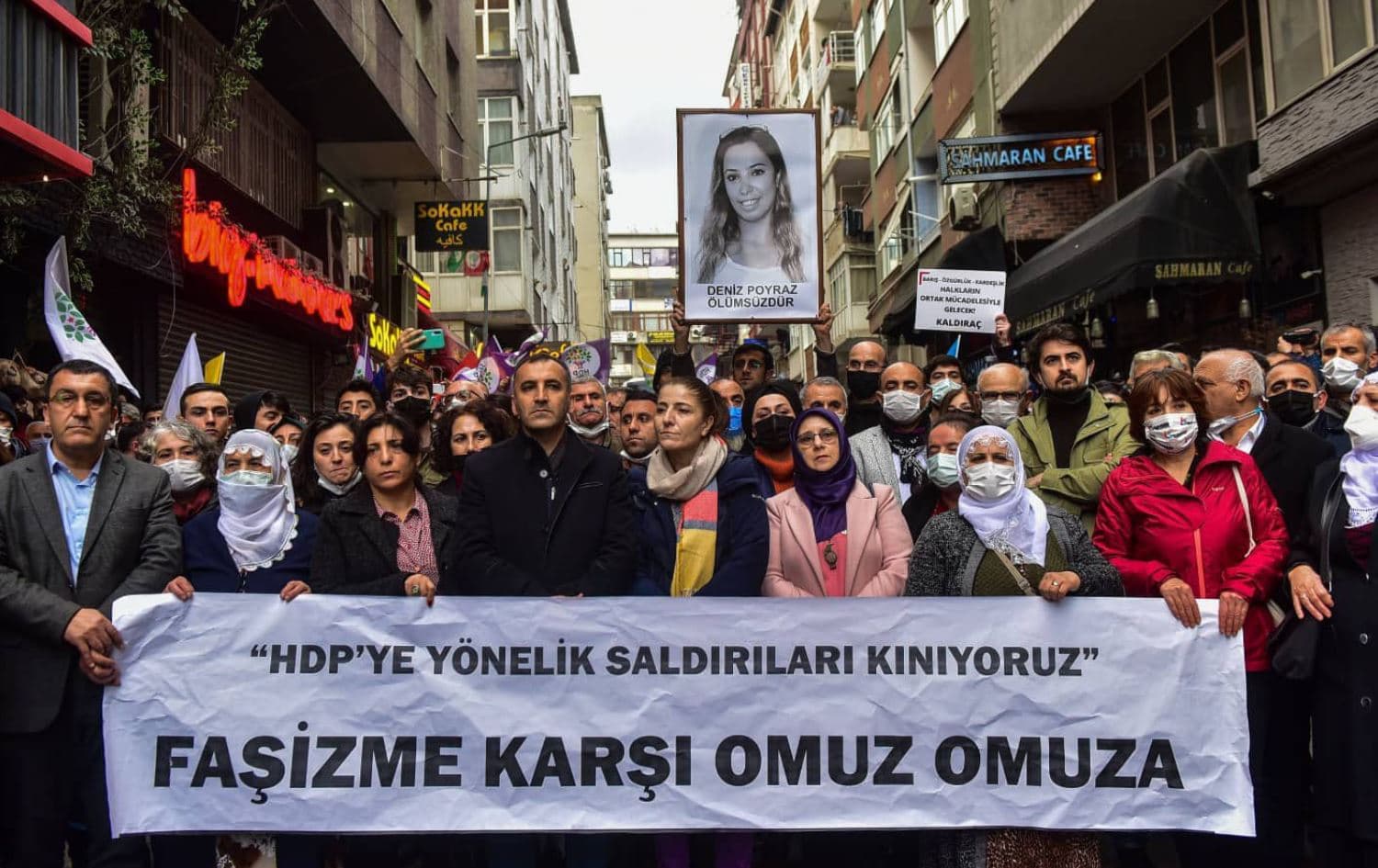 HDP supporters and members protest the attack on party office in Istanbul. Date: January 2, 2021. Photo: HDP/handout