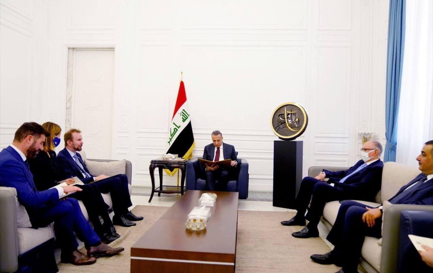 EU Ambassador to Iraq Ville Varjola meets with Iraqi Prime Minister Mustafa al-Kadhimi on January 9, 2022. Photo: Kadhimi's office on telegram