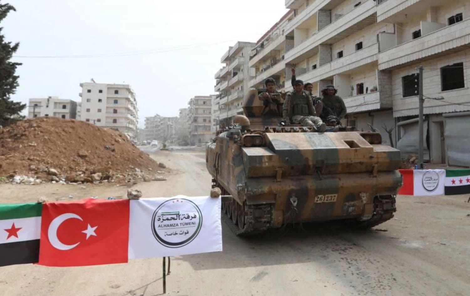 Turkish-backed forces man a checkpoint in Afrin. File photo: AFP