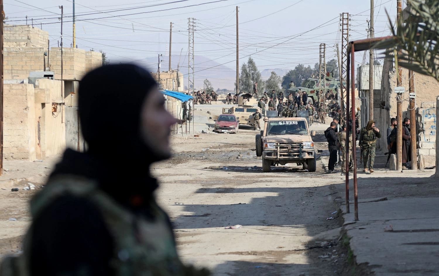 Kurdish forces deployed in northeast Syria's (Rojava) Hasaka province on January 22, 2022. Photo: AFP