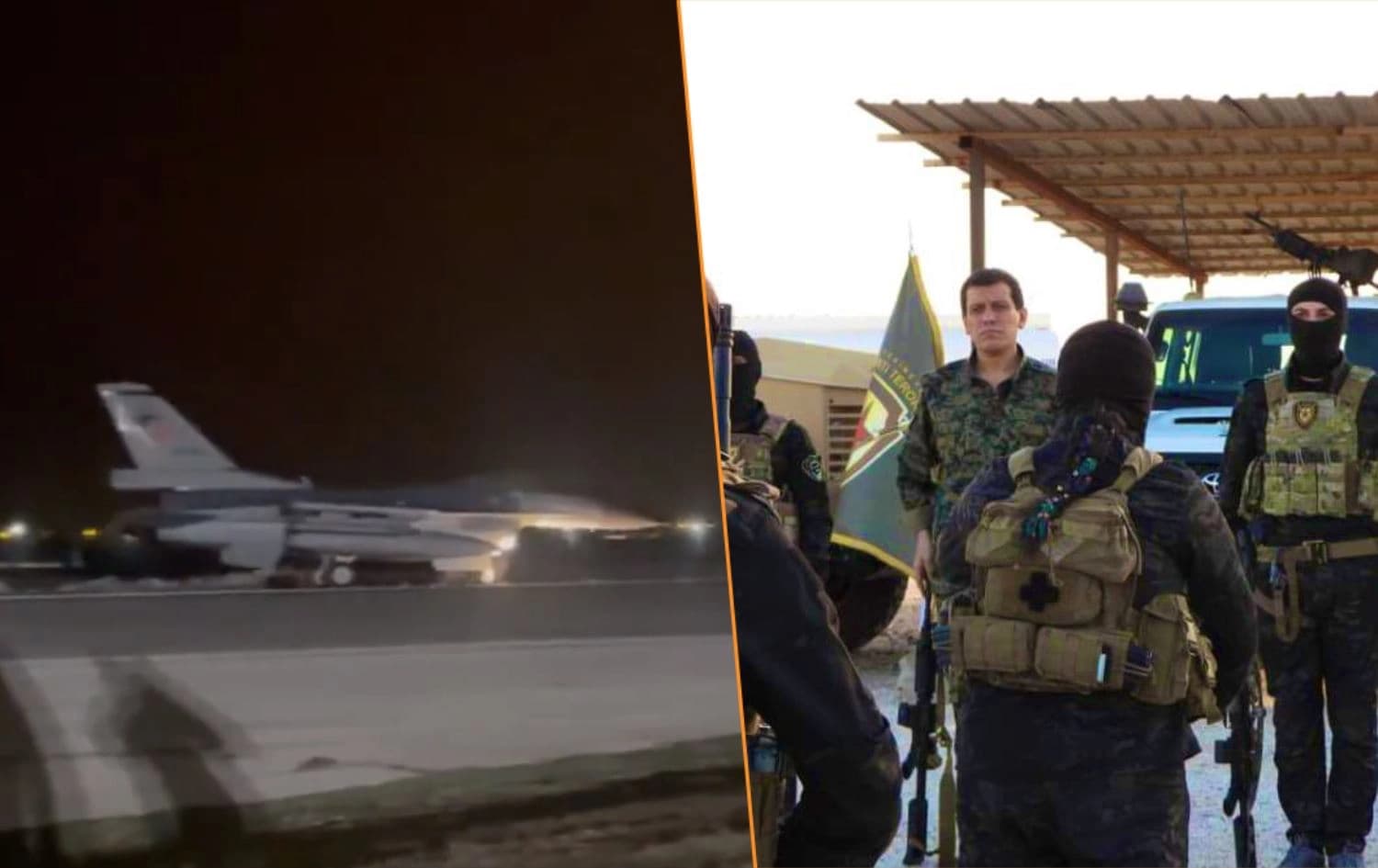 From left: File photos of Turkish warplane and Mazloum Abdi. Photos: handout