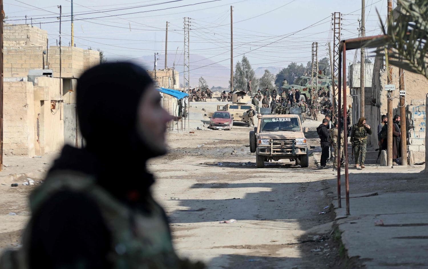Kurdish forces deployed in northeast Syria's (Rojava) Hasaka province on January 22, 2022. Photo: AFP