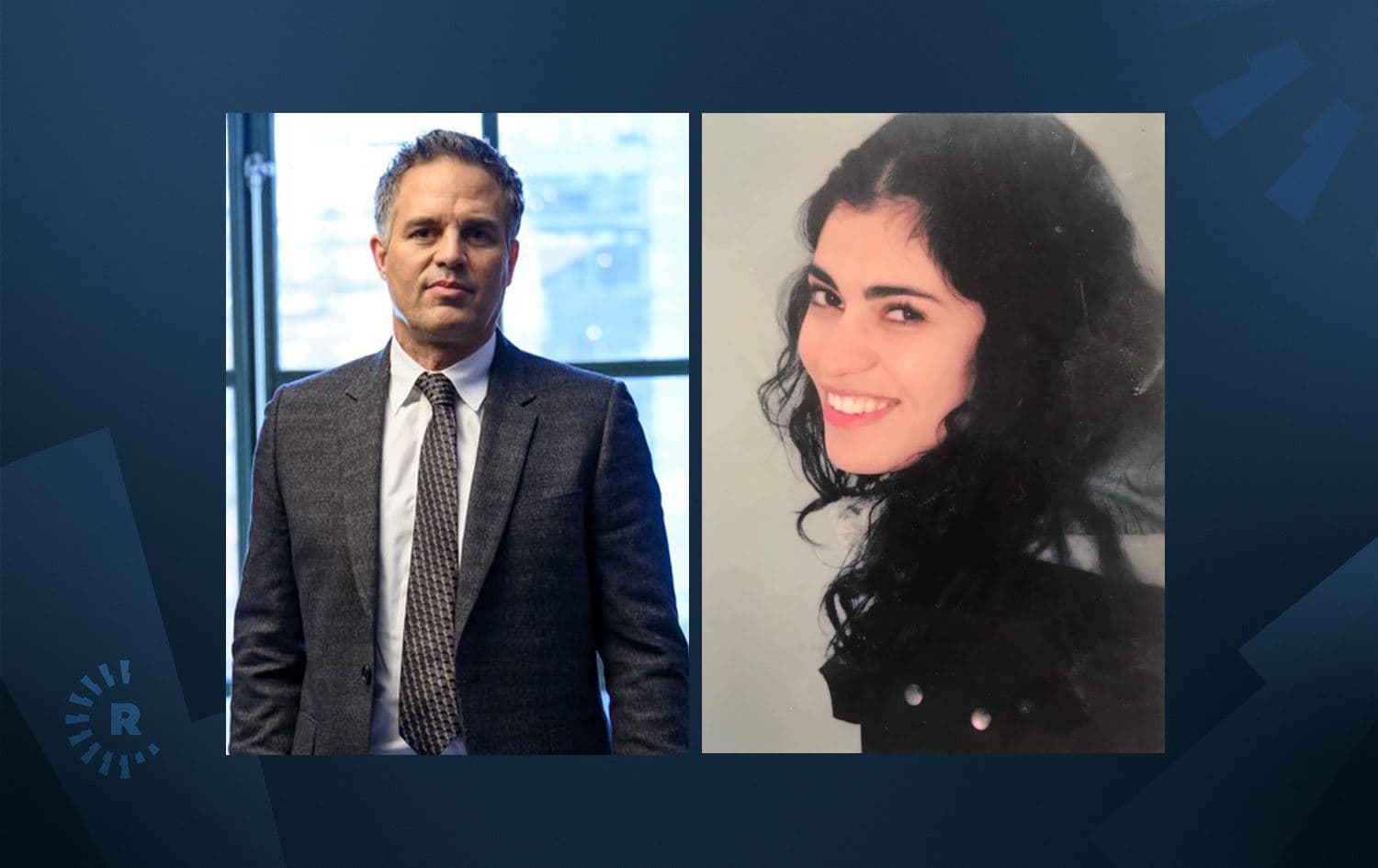 Mark Ruffalo (left). Photo: AFP; Nudem Durak (right). Photo: Free Nudem Durak/Twitter. Graphic: Rudaw