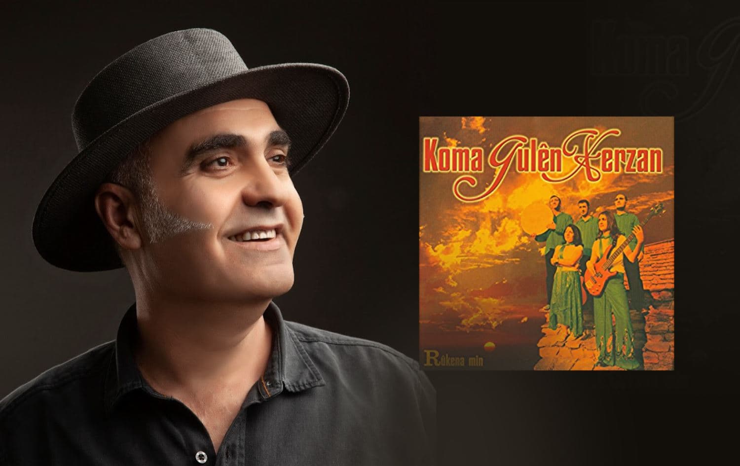 From left: Ciya Senses and his music group: Koma Gulen Xerzan. Graphic: Rudaw